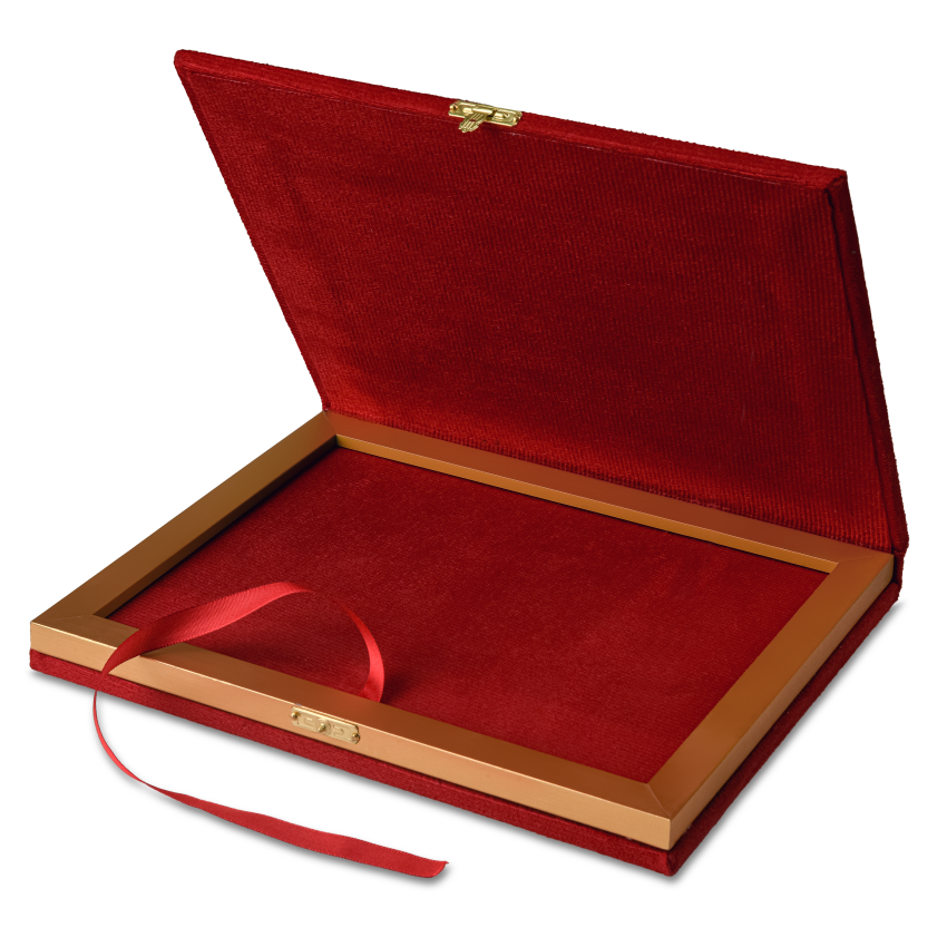 Estojo Placa de Homenagem Veludo – Vermelho