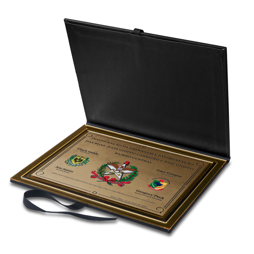 Envelope para Placa de Homenagem Courino - Preto
